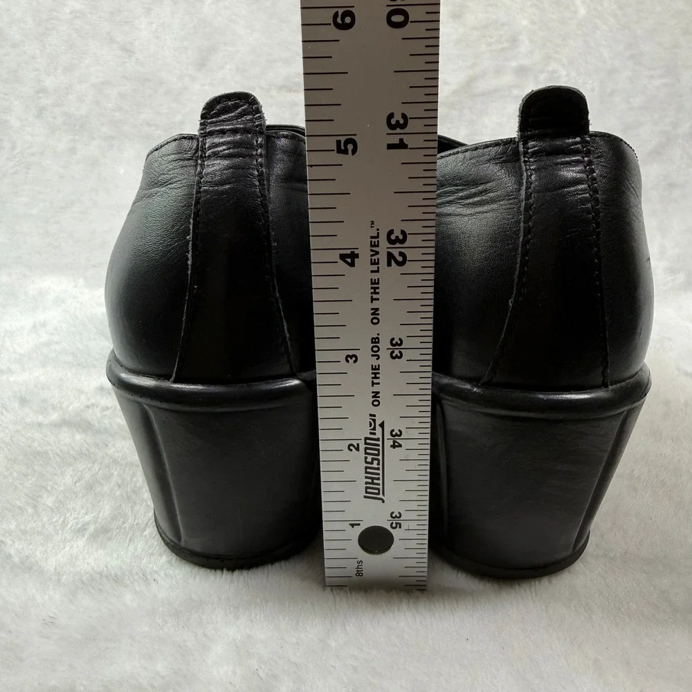Dansko‎ Black Leather Wedge Loafers Slip On Shoes Made in Portugal Size 42